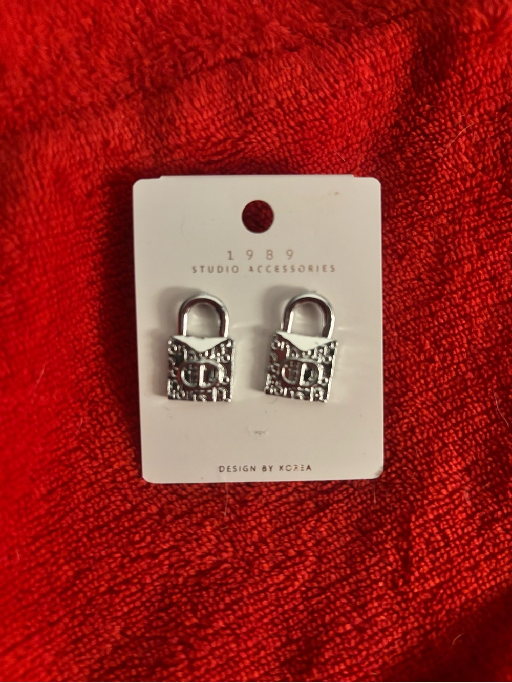 Silver Padlock Stud Earrings - 1989 Studio Accessories